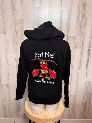 Lulus Bait Shack Fort Lauderdale Beach Full Zip Hoodie Sweatshirt Black Small thumbnail 7