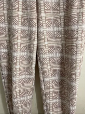 Patagonia Micro D Fleece Joggers Womens S Snow Bean Natural Geometric Cozy Pants thumbnail 8