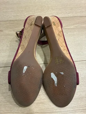 Tory Burch Women’s Savannah Sandals Suede Wedge Heel Purple Size 8 thumbnail 6