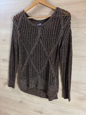 iJeans by Buffalo Bronze Shimmer Open-Knit Sweater - Small thumbnail 2
