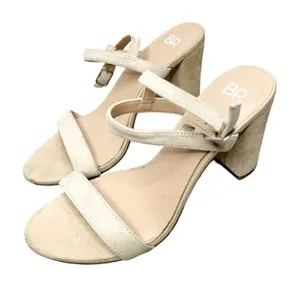 BP Sandals Womens Size‎ 6.5 Light tan Ankle Strap Leather Open Toe Block Heel thumbnail 1