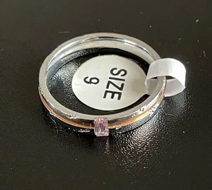 4mm pink crystal Love You woman ring size 9 thumbnail 10