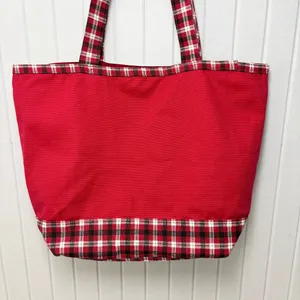 Walt Disney‎ World Mickey Mouse Christmas Ornament Tote Bag Rare Plaid thumbnail 4