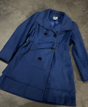 Worthington Royal Blue Double-Breasted‎ Trench Coat Elegant Outerwear D-13 thumbnail 1