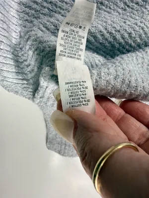 aerie Light Heather Gray V-Neck Relaxed Long Sleeve Top with Hoodie thumbnail 7
