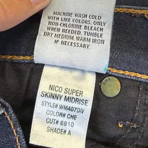Hudson Nico Super Skinny Midrise Jeans Dark Wash Indigo Size 25 Made USA‎ thumbnail 9