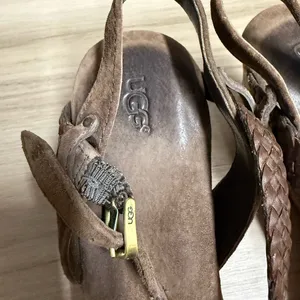 Ugg D’Alessio Chocolate Suede Cork Platform Heels thumbnail 5