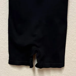 OQQ Black Ribbed Sleeveless Romper Bodysuit Size Medium thumbnail 6