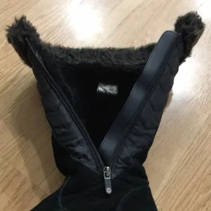 Lands’ End Tall Black Suede Faux Fur Trimmed Boots thumbnail 4