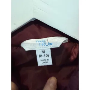 Time and Tru burgundy onion quilted puffer barn jacket size M 8/10 thumbnail 6