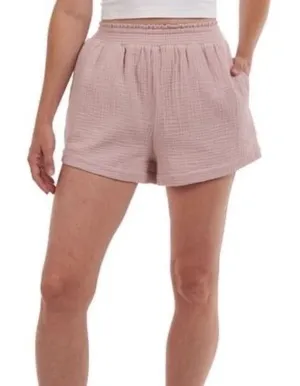 NEW Billabong In The Waves Gauze Short Pink High Waisted Cotton M Pockets thumbnail 1