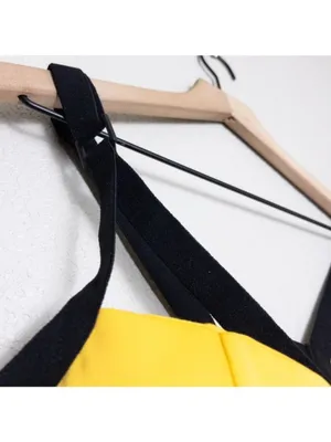 BUNDLE [SET] NWT Secnd Nture Cut Out Sports Bra XS Yellow Black Classic Legging thumbnail 12