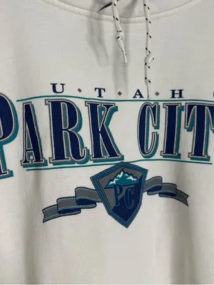 Vintage Gear for Sports 90s Park City Utah Graphic Sweatshirt White Size Large thumbnail 3