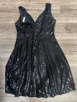GRACE KARIN Black Sequin Fit & Flare Cocktail Dress Size L thumbnail 7