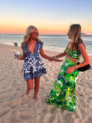 Tropical maxi dress Green Size XS thumbnail 3