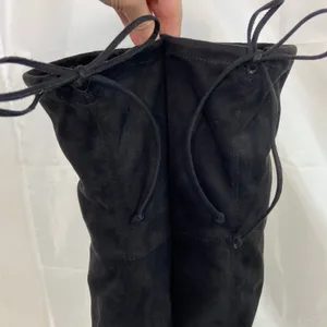 A New‎ Day women's black faux suede knee high tall wedge chunky heel boots 7.5 thumbnail 4