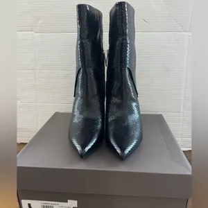 Franco Sarto Alberta Bootie In Black Snake Print Faux Leather ankle boots 6.5 thumbnail 7
