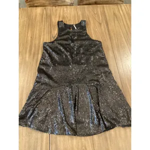 Free People night out Black Sequined Liquid Shine Party sleeveless halter dress thumbnail 4