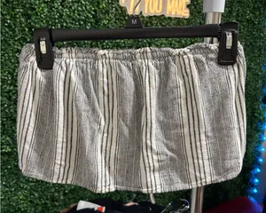 Hollister Black and White Striped Tube Top thumbnail 1