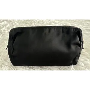 Prada black gold triangle nylon pouch toiletry cosmetic‎ case bag thumbnail 5