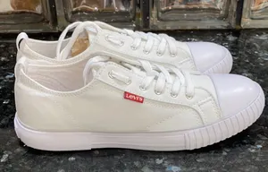 Levi's Anikin Classic White Canvas Cap Toe Sneakers Size 8 thumbnail 1