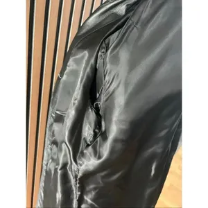 Madison & Max long leather jacket stylish size medium in excellent condition thumbnail 7