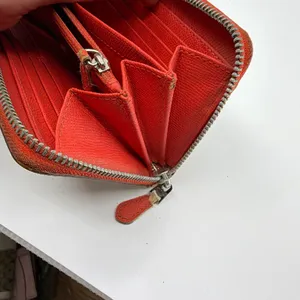 Coach Signature C Zip Around Brown Coated Canvas Wallet thumbnail 8