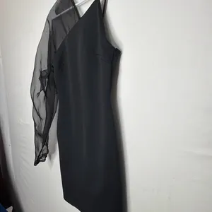 ASOS women’s Mini Dress US 4 EU 36 Black One Shoulder Mesh Sleeve Bodycon(E19)✨ thumbnail 3