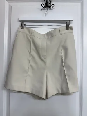 SPANX Stretch Twill Trouser Shorts Cream Women’s L thumbnail 3