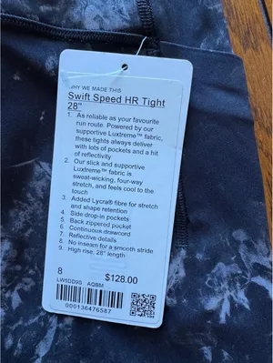 Lululemon Swift Speed With Pockets High Rise 28” Aquila Black Size 8 NWT thumbnail 4