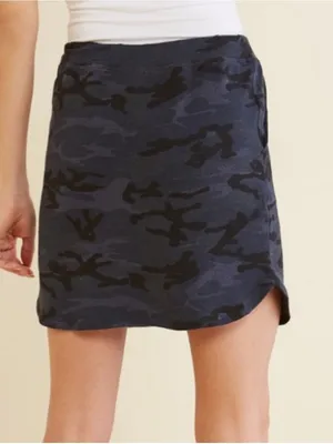 Sundry for Evereve Black Camo Soft Pull-On Drawstring Skirt - Size 2 (M) thumbnail 2