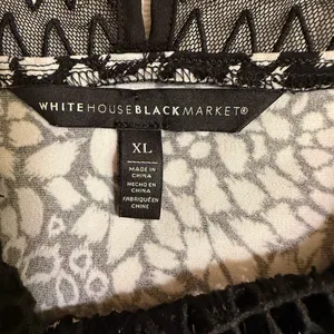 White House Black Market Monochrome Lace Blouse thumbnail 4