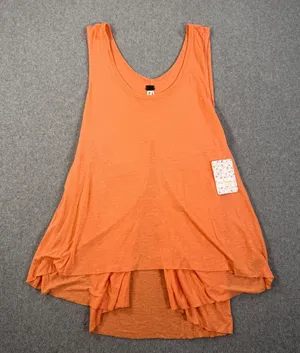 WE THE FREE Orange Trapeze High Low Tank Top Women's Small Linen Blend Flowy New thumbnail 1