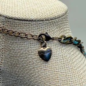 Betsey Johnson Blue Anchor‎ Charm Y2K Necklace Rhinestone Nautical thumbnail 4