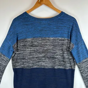 Rag & Bone Blue Gray Colorblock Knit‎ Sweater XS Long Sleeve Hudson Tee thumbnail 9