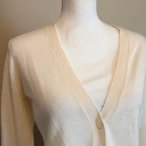 NWT Skims featherweight Cashmere cardigan women's size XS in egret ivory thumbnail 12