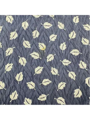 Vintage Straight Skirt Blue Gray with White Leaves Cottagecore Nature Medium thumbnail 5