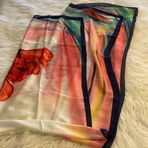 Fashion Scarf 100% silk so beautiful 71” length and 35” wide big scarf thumbnail 8