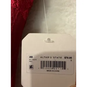 Altar'd State NWT Red Floral Brocade Corset Tube Top Strapless Small Holiday thumbnail 2