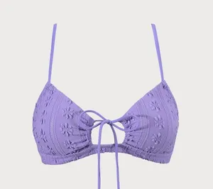 Berlook Purple Jacquard Front Drawstring Bikini Set Size M thumbnail 5