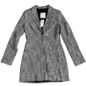 Abercrombie & Fitch A&F Black White Tweed Houndstooth Blazer Dress Size S Preppy thumbnail 5