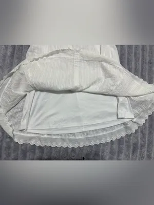 wild fable White Button-Front Lace-Trim Mini Dress thumbnail 6