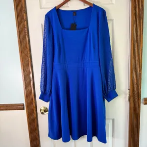 Seta T Fit & Flare Dress Square‎ Neck Long Sleeve Party Cocktail XL thumbnail 8