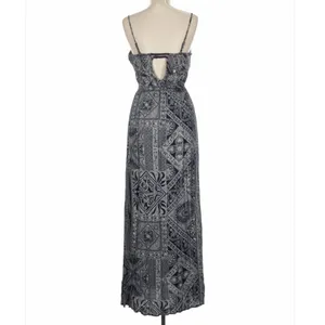 Element Eden Black Dot Paisley Print Spaghetti Strap Strapless Maxi Dress Size L thumbnail 3