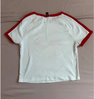 H&M Top Crop White and Red thumbnail 3
