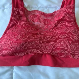 New Kathy Padded Lace Bralette – Red Seamless Push-Up Crop Top | Small | Y2K Viral ❤️ thumbnail 2