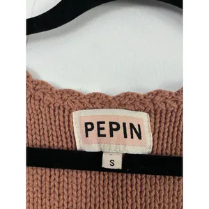 Pepin Brown Crochet Knit Sleeveless Sweater Vest Terracotta Boho Small thumbnail 5