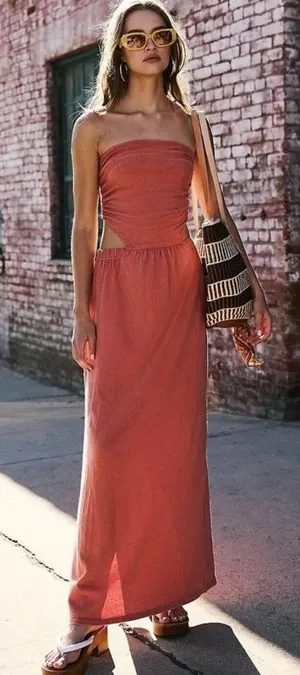 Free People Tangelica Tube Maxi Dress Strapless thumbnail 1