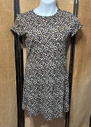 American Eagle Outfitters Black and Tan Flutter Sleeve Mini Dress thumbnail 1