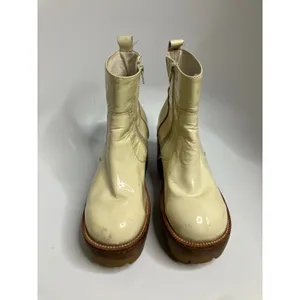 Jeffrey Campbell Quavo Platform Ankle Boots Womens Cream patent leather Lug Sole thumbnail 3
